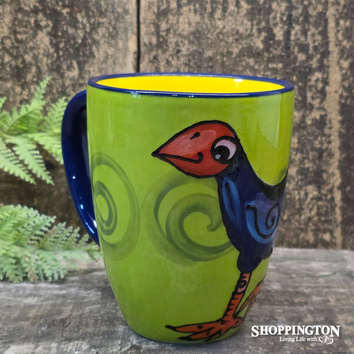 NZ Made Hand Painted - Pukeko Walking Navy Mug
