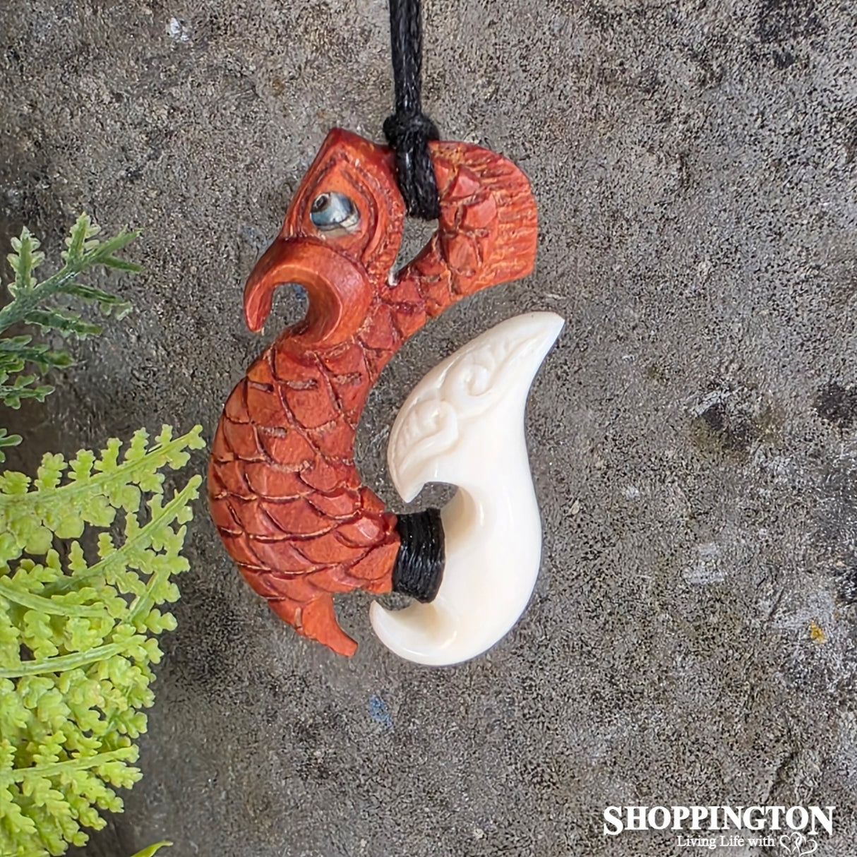 Manaia Bone and Wood Necklace