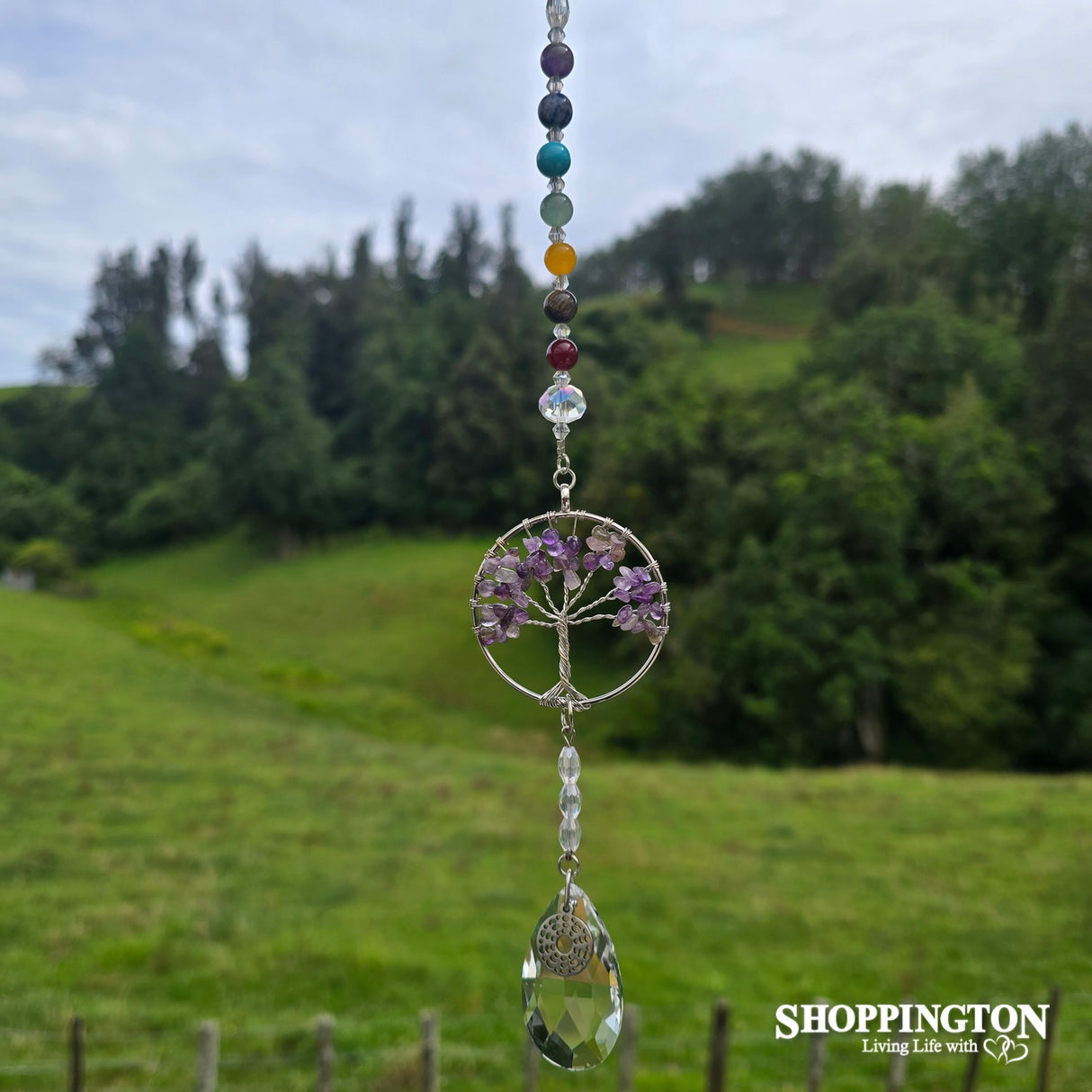 Crystal Tree of Life Suncatcher - Amethyst