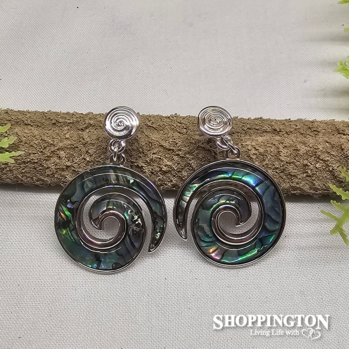 Earrings - Paua Spirals