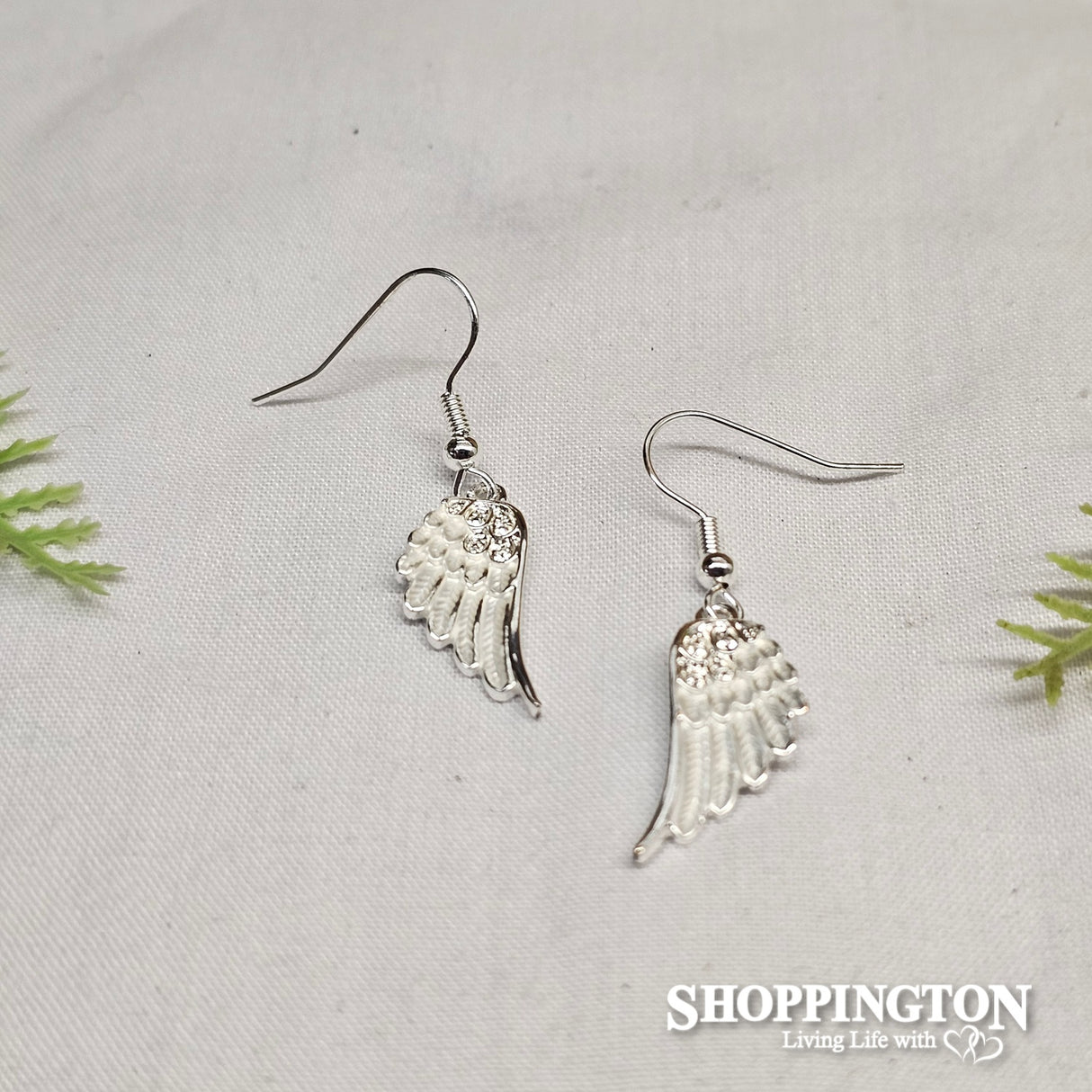 Silver angel-wing earrings