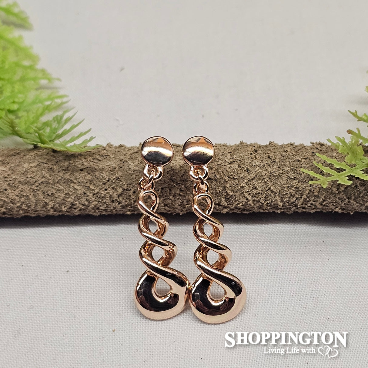 Earrings - Rose Gold Twist