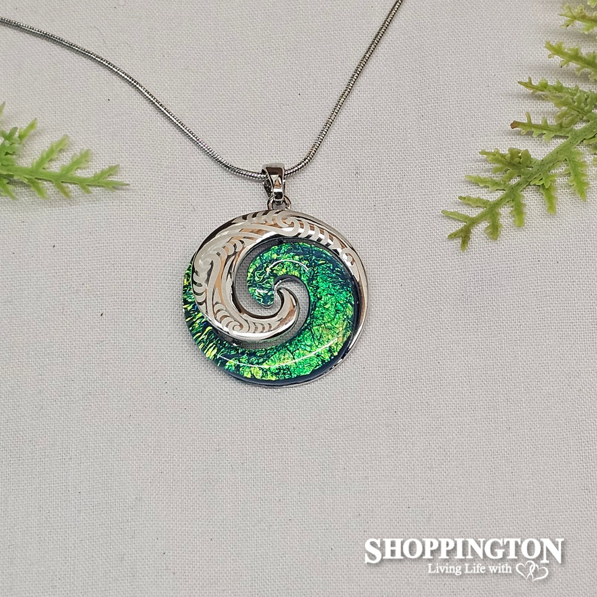 Necklace - Laser Pattern Blue Koru