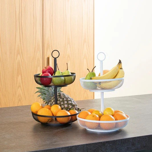 2 Tier Fruit Basket - Black