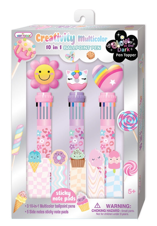 Multi-Colour 10-in-1 Ballpoint Pens