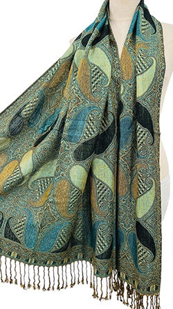 Scarf - Teal Paisley
