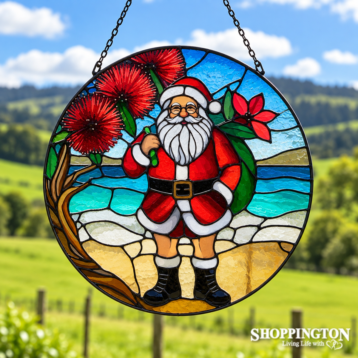 Stained Glass Hanger - Santa