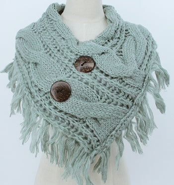 Scarf - Large Button Sage