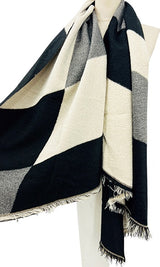 Shrug/Wrap - Black/White Block Rectangles