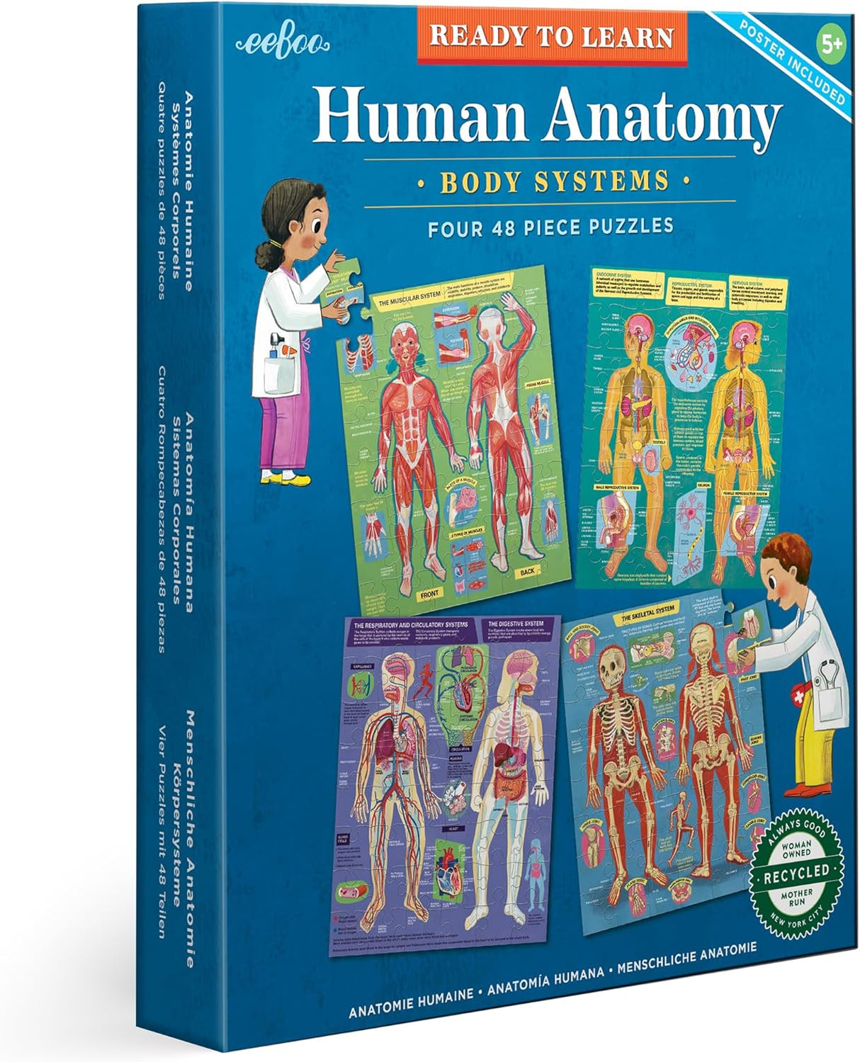 Human Anatomy 4-Puzzles - Body Systems Set