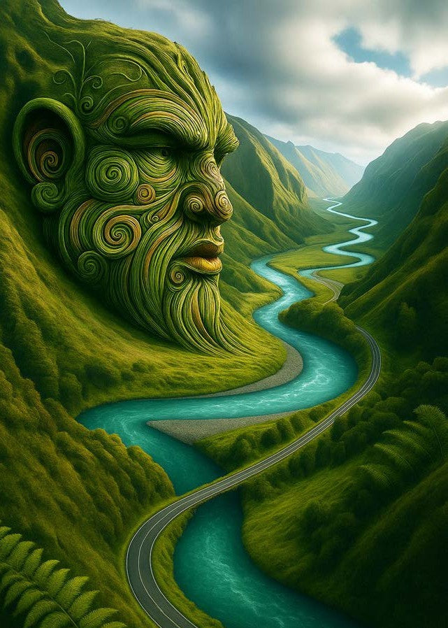 Doug Healey Greetings Card - Awa / River Green