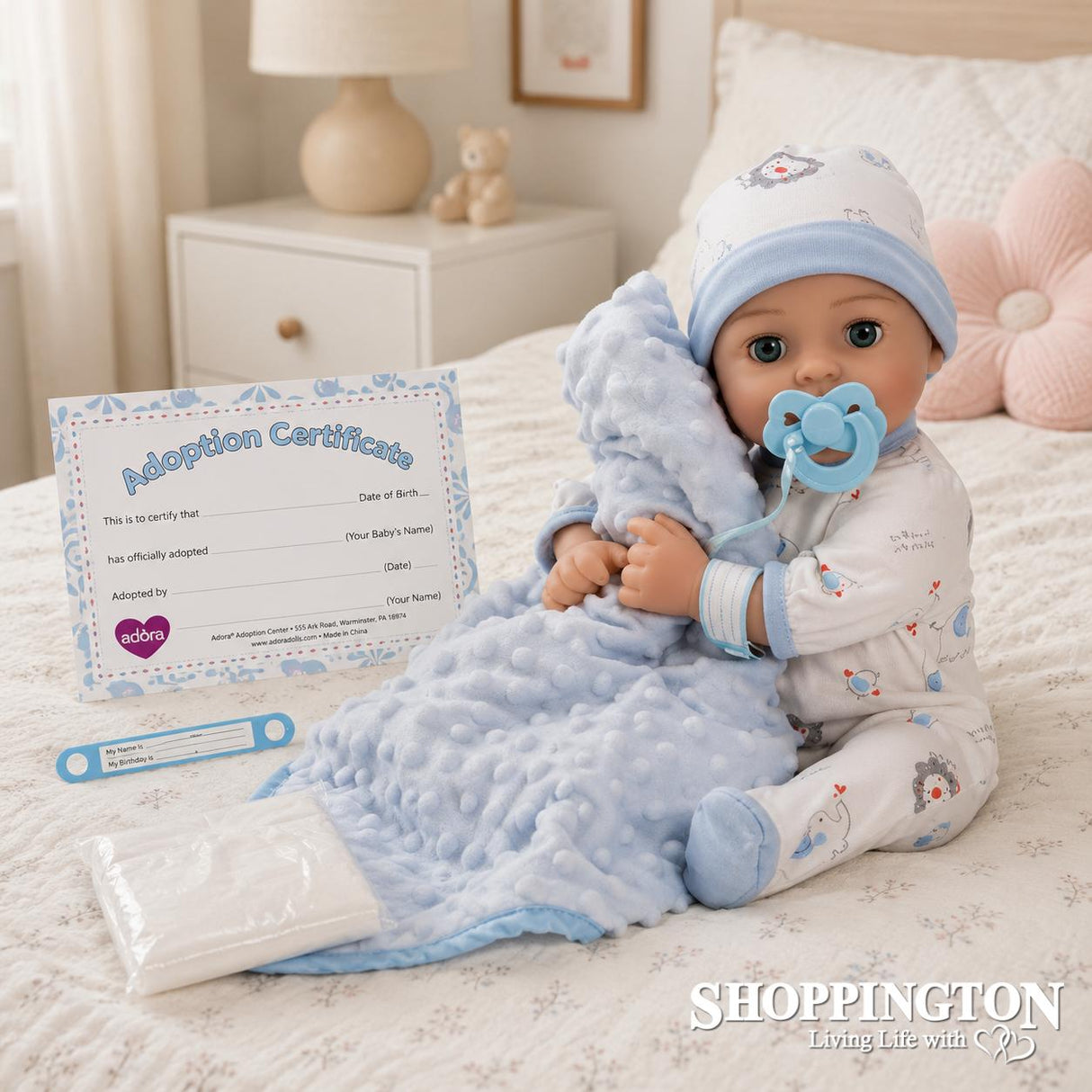 Adoption Baby Handsome Light Skin Doll 40cm