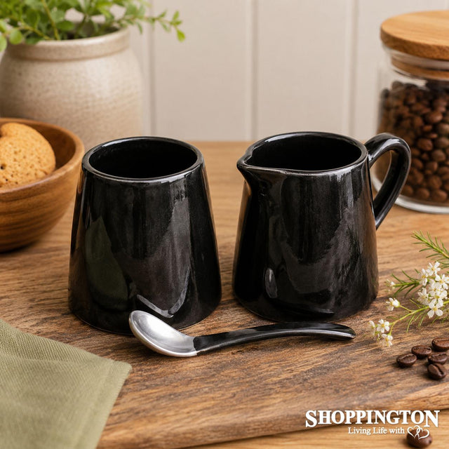 Aluminium Milk Pot and Sugar Pot - Black