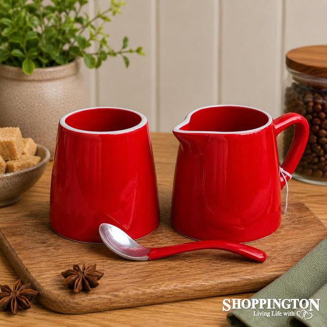 Aluminium Milk Pot and Sugar Pot / Red