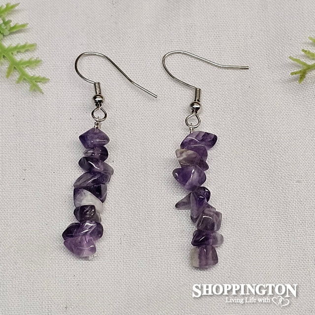 Amethyst Chip Gemstone Earrings