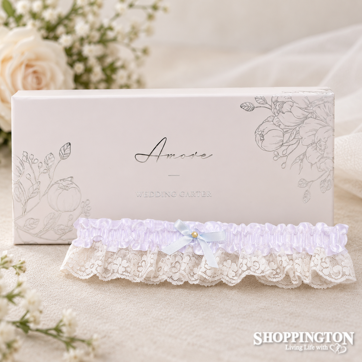 Amore Wedding Garter in Gift Box