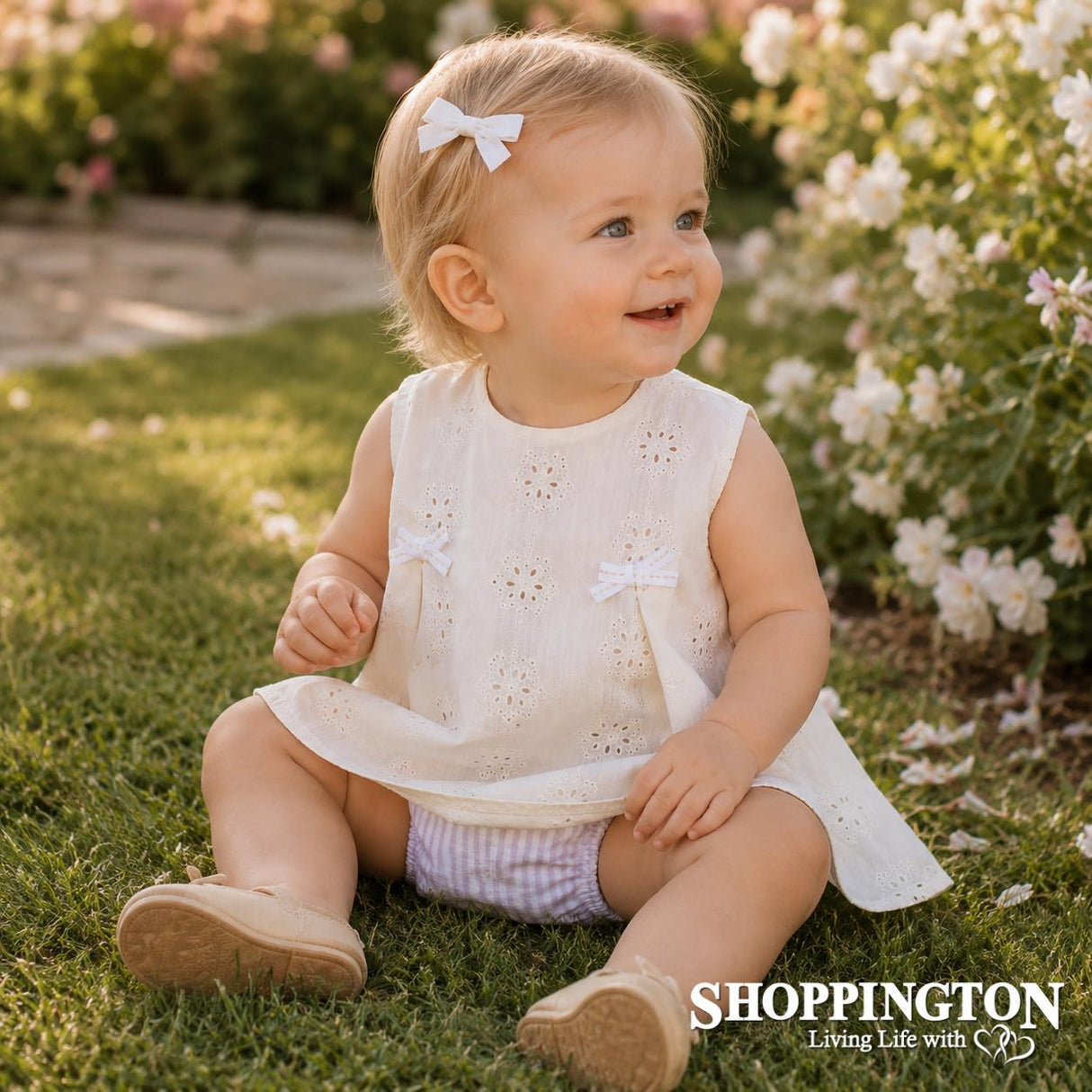 Arthur Avenue - Butter Cream Bow Playsuit