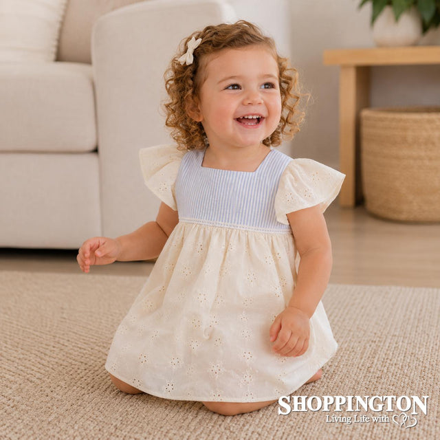 Arthur Avenue - Peach Rose & Butter Cream Anglaise Dress