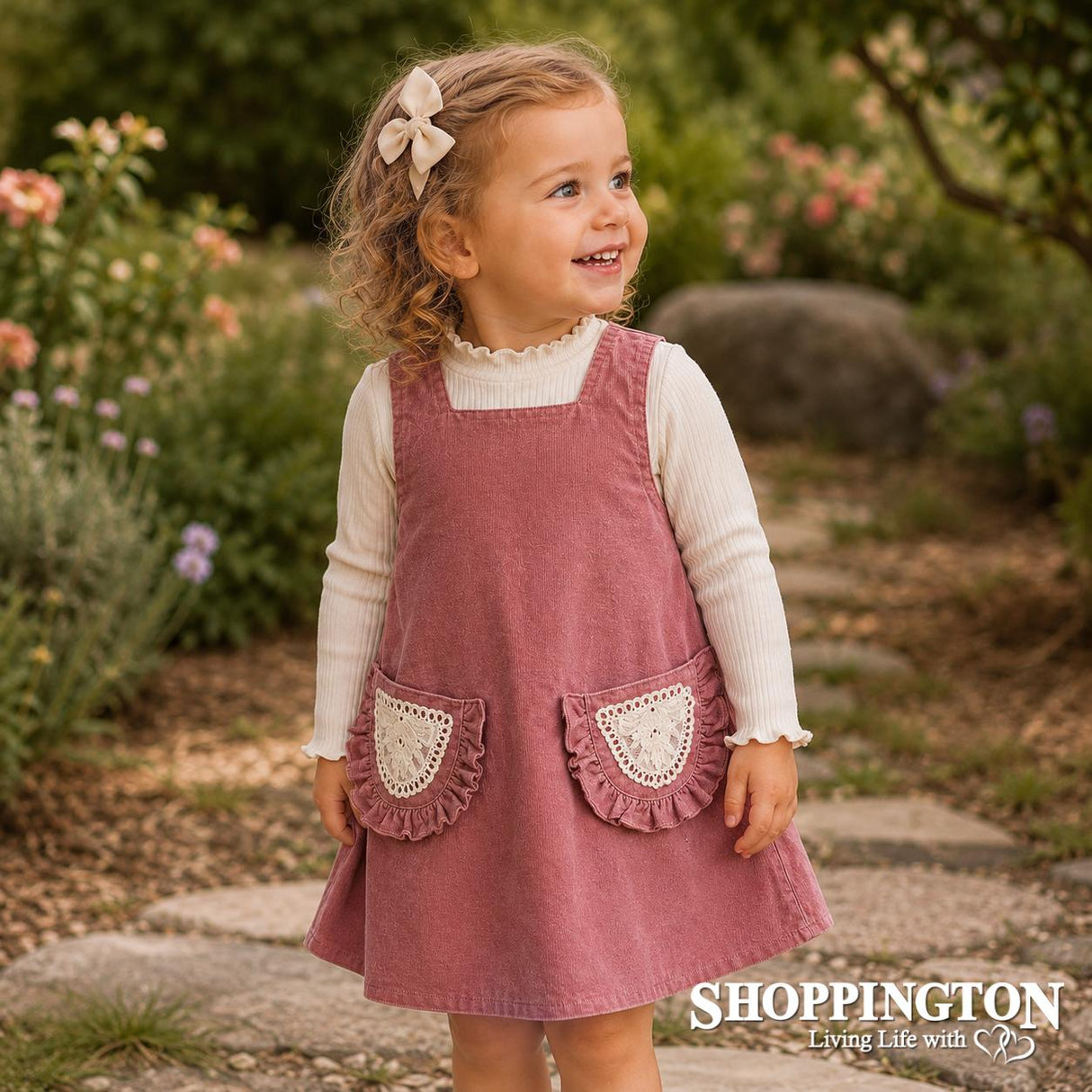 Arthur Avenue - Winter Bloom Corduroy Pinafore