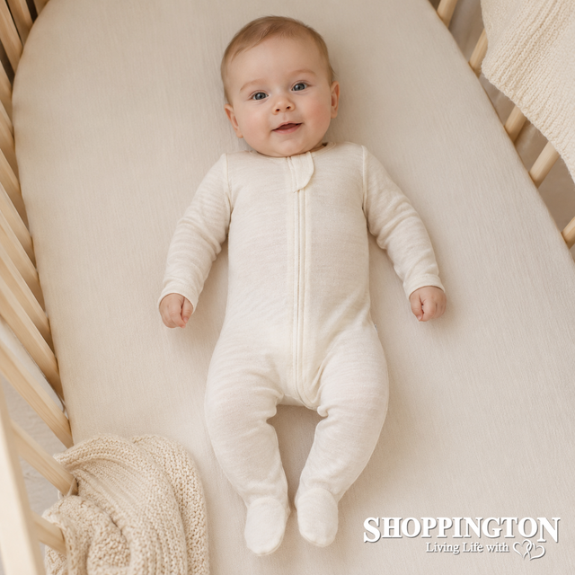 Babu - Merino Footed Onesie Cream