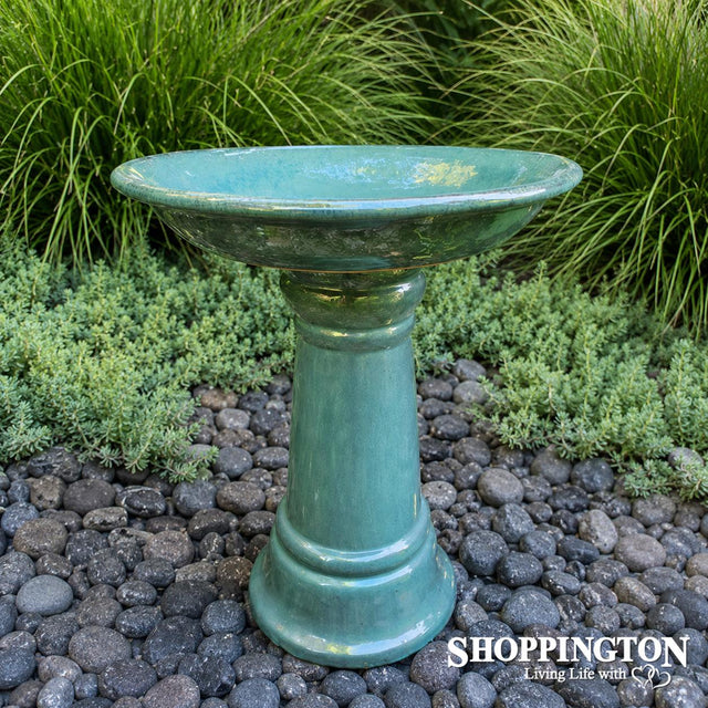 Bird Bath / Ceramic - Ocean Teal
