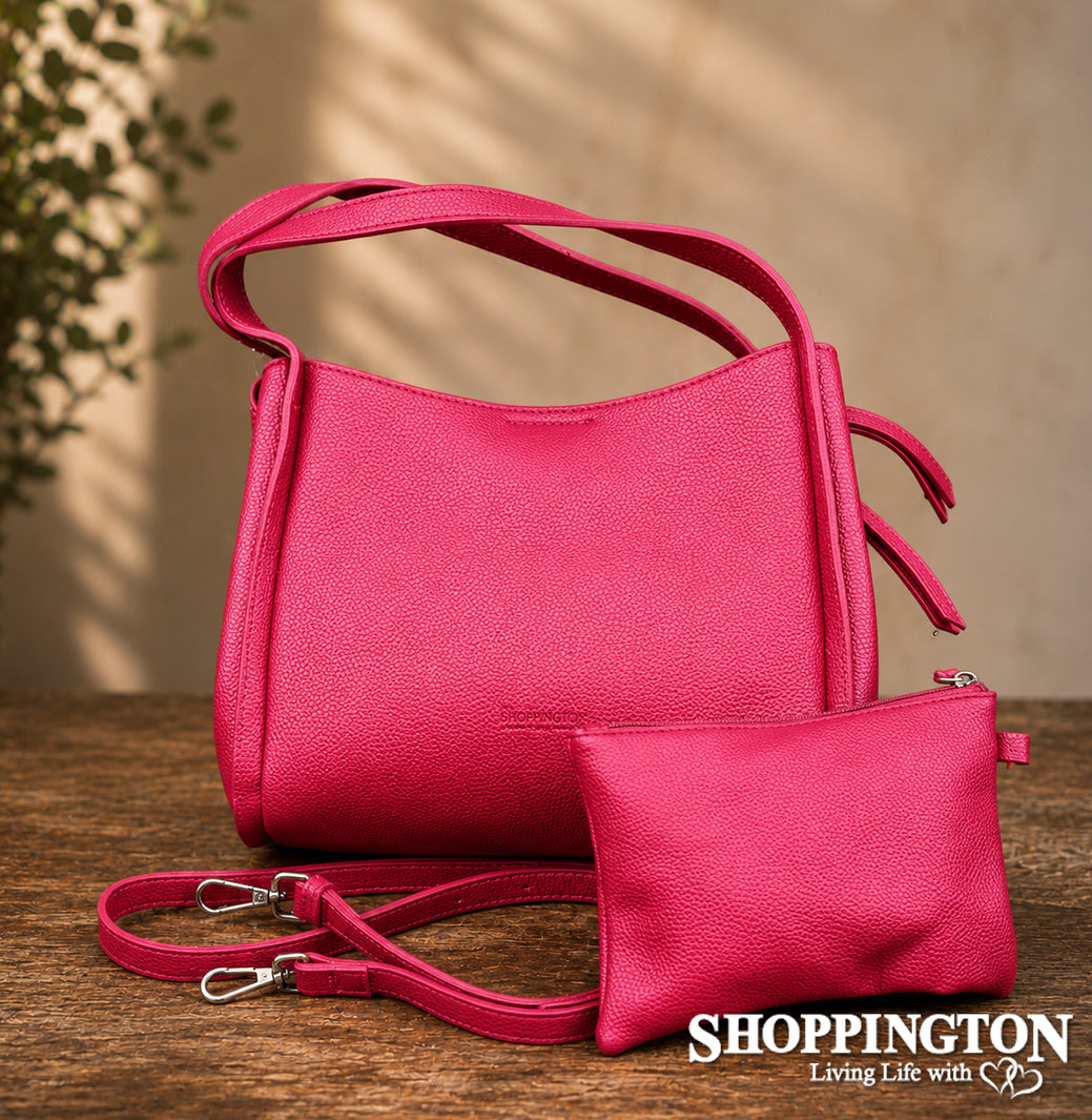 Black Caviar - Astrid Raspberry 2 Piece Handbag