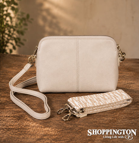 Black Caviar Crossbody Handbag - Harlow Oatmeal