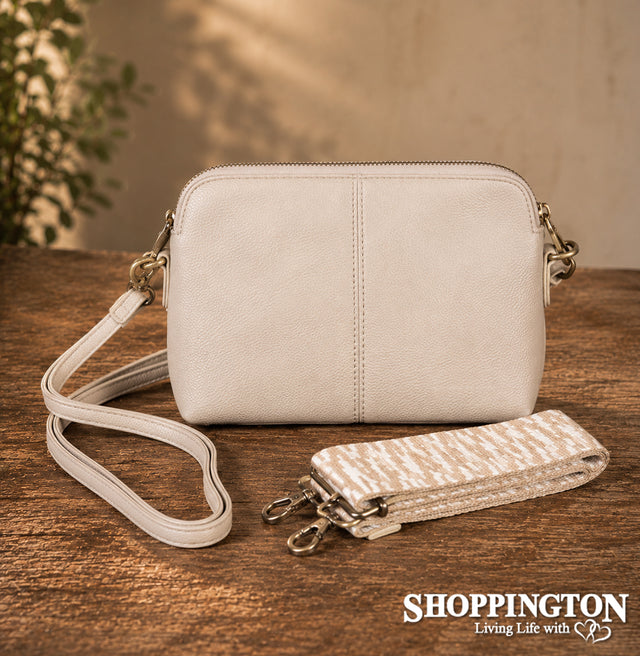 Black Caviar Crossbody Handbag - Harlow Oatmeal