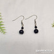 Blue Goldstone Double Bead Gemstone Earrings