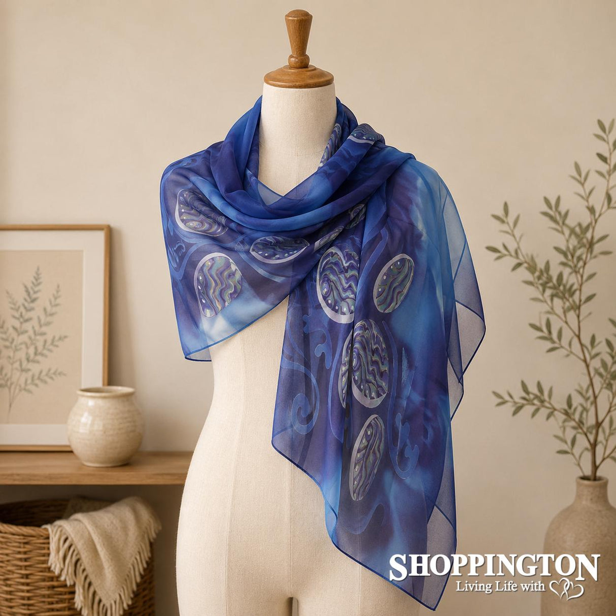 Blue Purple Paua Scarf