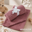 Blush Basket Weave Knit Baby Blanket