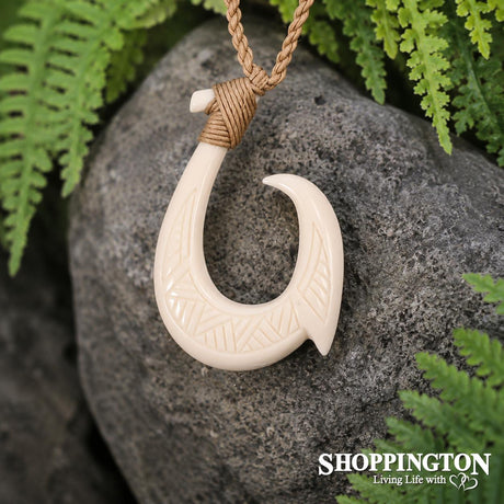 Bone Carved Hook (Hei Matau) Pendant