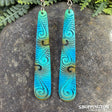 Bone Carved Koru Earrings - Painted