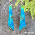 Bone Carved Scalene Earrings - Painted