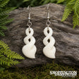 Bone Carving Earrings -Pointed Double Twist