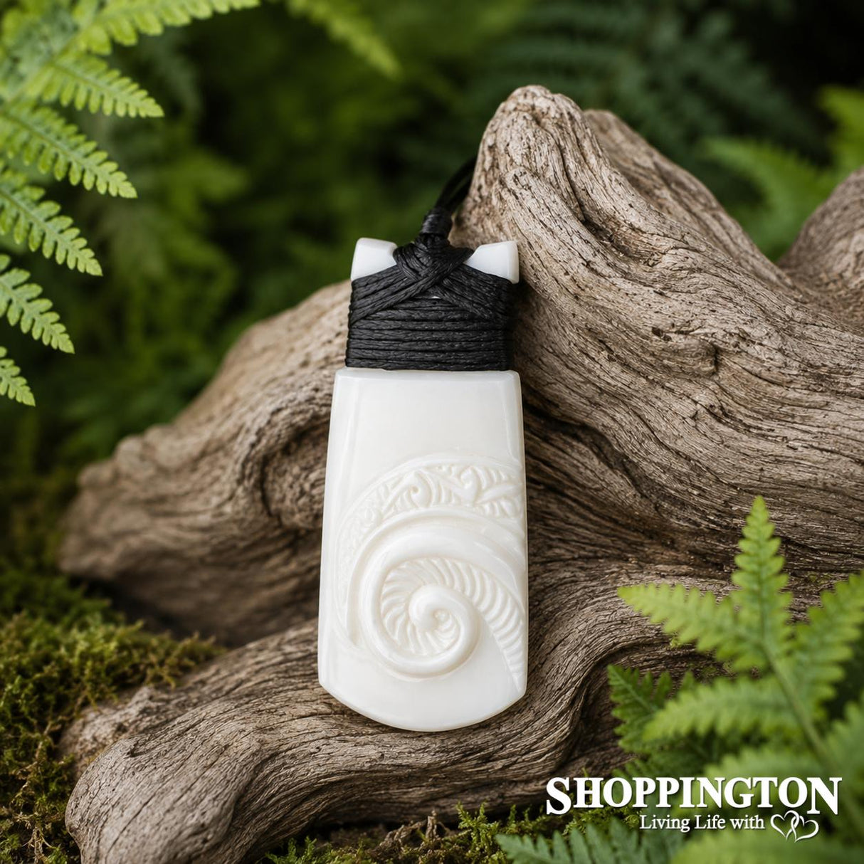 Bone Carving Toki with Fern Frond
