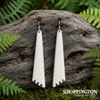 Bone Earrings - Carved Scalene Triangle Small