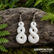 Bone Earrings - Carved Twist