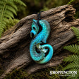 Bone & Paua Carved Manaia Heru - Painted