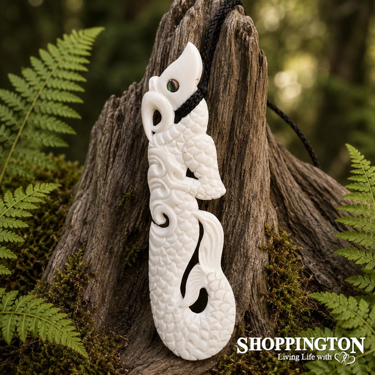 Bone Scaled Manaia Pendant