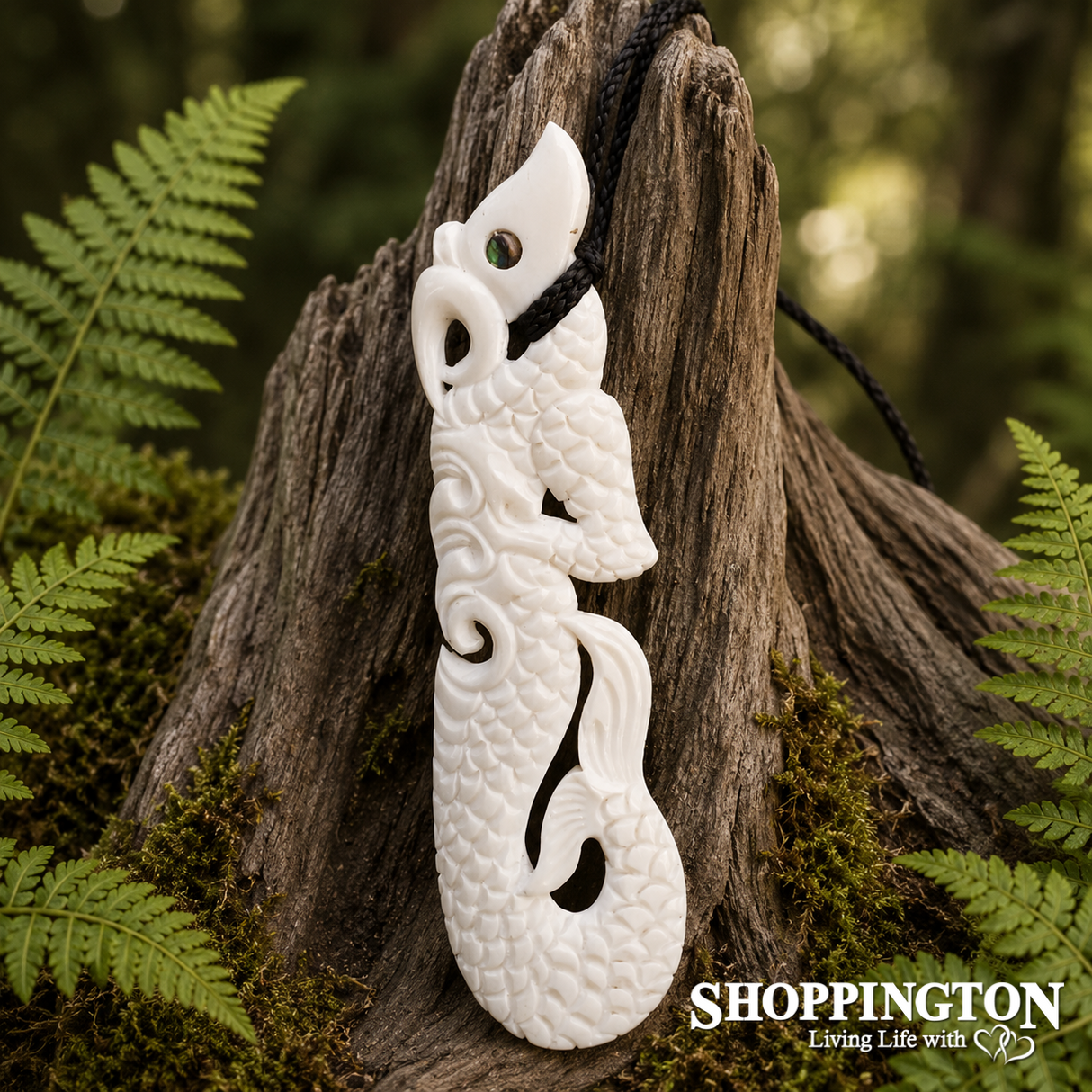 Bone Scaled Manaia Pendant