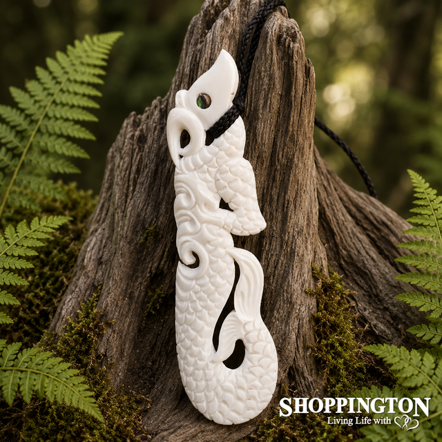 Bone Scaled Manaia Pendant