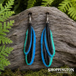 Bone Tui Double Feathered Earrings 80mm