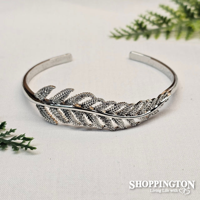 Bracelet - Silver Fern Cuff Adjustable