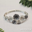Bracelet - Silver/Grey Flowers