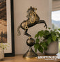 Brass Handcarfted Dancing Horse on Ball