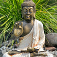 Buddha Sitting Chakra 40cm - Cream and Gold