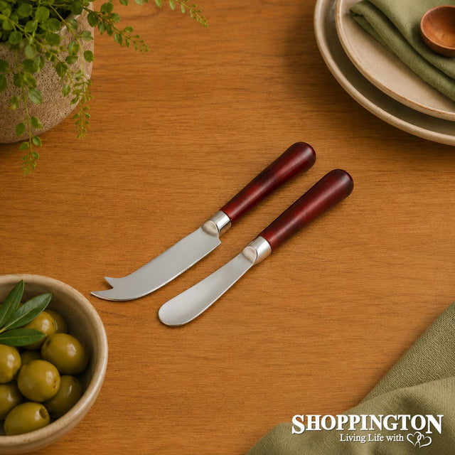 C. Aluminium Pate & Cheese Knife Set - Red