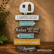 Camping Rules Wooden Novelty Sign