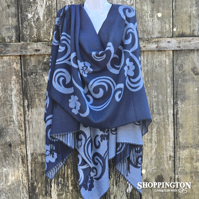 Cape - Curl & Tassel Design Navy
